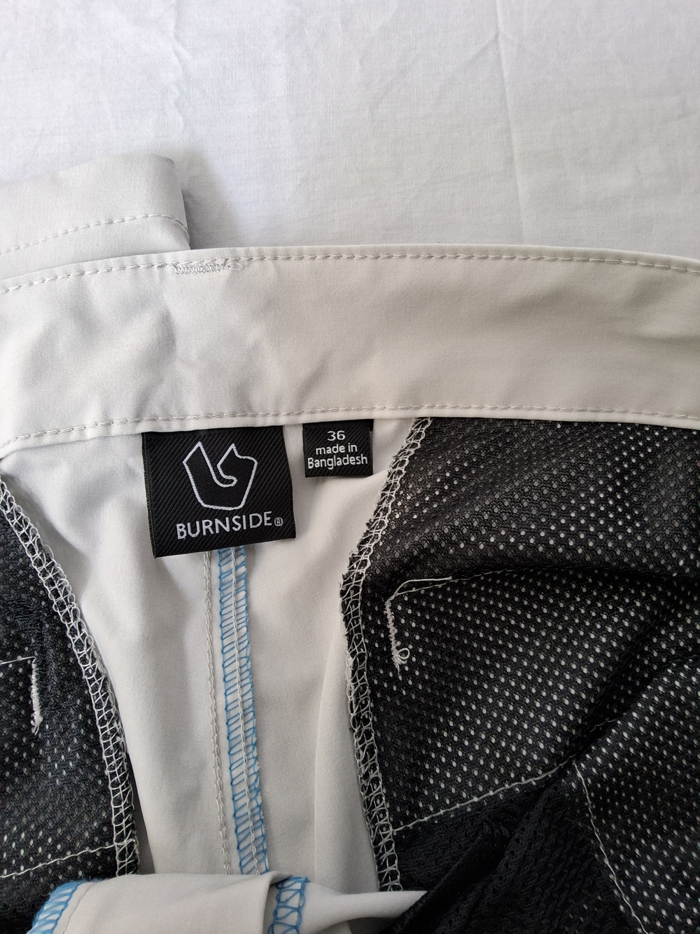 burnside Men's Light Gray Flat-Front Golf Shorts - Picture 3 of 3
